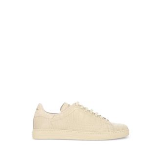 Tom Ford Sneakers, male, Beige, Size: 10 1/2 US Sneakers Low Top Simil Cocodrilo