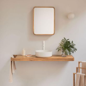 Sklum Conjunto De Mueble De Ba&ntilde;o 130x45 Cm Suspendido En Madera De Teca Neill Sklum