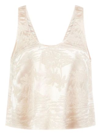 Marie Oliver Alea embroidered sleeveless top - Neutrals