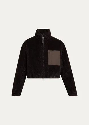 Brunello Cucinelli Sparkling Teddy Crop Jacket