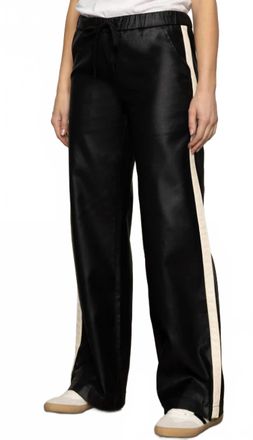 Sanctuary Coated Twill Track Pants In Black
