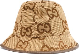 Gucci (WMNS) Gucci Jumbo GG Canvas Bucket Hat Camel Ebony 681256-3HAGJ-2564