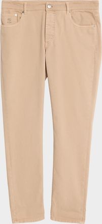 Brunello Cucinelli Mens Garment-Dyed Cotton Five-Pocket Pants