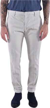 Dondup Broeken, Heren, Grijs, W36, Katoen, Slimme Chino Broek met Lage Taille