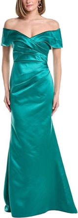 Rene Ruiz Off-The-Shoulder Satin Gown