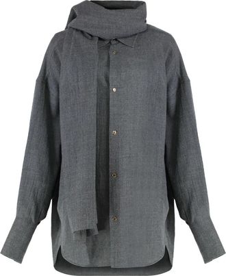 Darkpark Georgia Shirt - Dames - Overhemden - Grijs - S - Wol - Overhemden