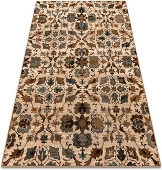RugsX Wool carpet OMEGA AMALFI flowers sepia beige 200x300 cm