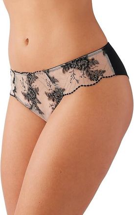 Wacoal Midnight Soiree Tanga Panty Womens Underwear Caviar : MD, Cotton/Mesh/Nylon