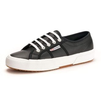 Superga 2750 Leren Heren Zwarte/Witte Sneakers