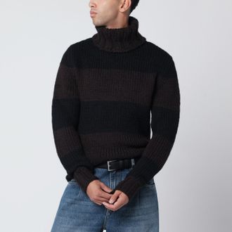 Dolce & Gabbana Striped wool-blend turtleneck sweater