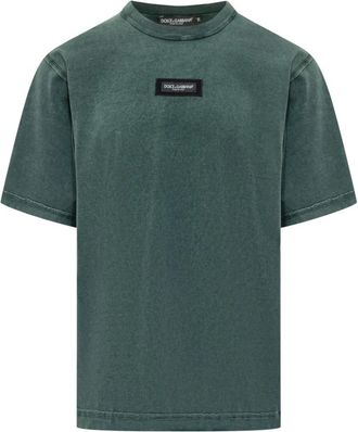 Dolce & Gabbana T-Shirt MC Giro - Heren - T-shirts - Groen - M - Tops