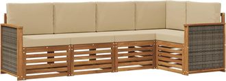 vidaXL Conjunto De Sof&aacute;s De Exterior 4 Uds. Natural Vidaxl