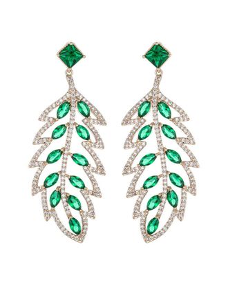 Eyecandy LA Eye Candy La Cz Leaf Drop Earrings