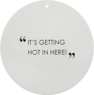 KASANOVA Sottopentola tondo in ceramica bianca 20 cm con scritta