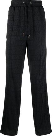 Versace Black Logo Pattern Joggers