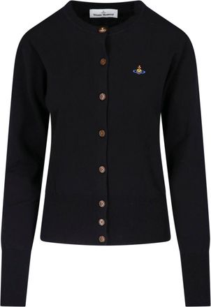 Vivienne Westwood Classic Black Cardigan Sweater with Button-Down Front