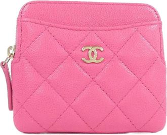 Chanel Pink Grained Calfskin Coin Purse/Coin Case (Pre-Owned)