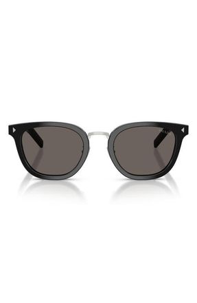 Prada 49mm Cat Eye Sunglasses in Black /Dark Grey at Nordstrom