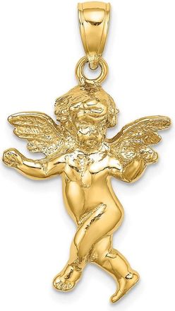 Diamond2Deal 14k Yellow Gold Guardian Angel Walking Charm Pendant