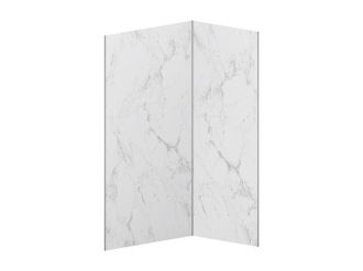 Vente-Unique Pannello Per Parete Da Doccia Effetto Marmo Bianco Alluminio Con Profili L90xl120xh210cm - Lotto Di 2 - Eneko