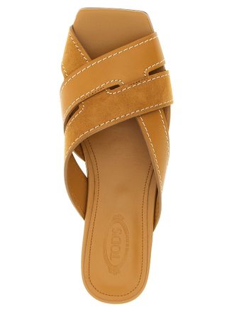Tod's Woven Leather Slide - Beige