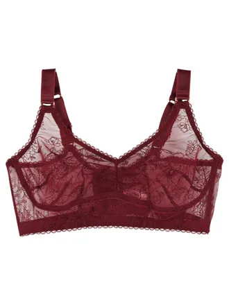 Agent Provocateur Burgundy Liv Floral Bra