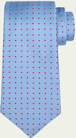 Kiton Mens Dots Silk Sevenfold Tie