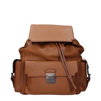 Pineider Herrens Braune/hellbraune Ledertaschen und Beutel