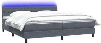 vidaXL Cama Box Spring Con Colch&oacute;n Terciopelo Gris Oscuro 180x210 Cm Vidaxl