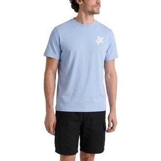 Vilebrequin Men Organic Cotton T-shirt Big Turtle Embroidery in Cyan at Nordstrom, Size Xx-Large