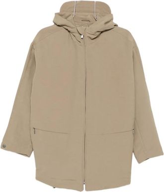 Emporio Armani Blousonjack van katoenmix - Dames - Parka Jassen - Beige - XS - Katoen - Jassen