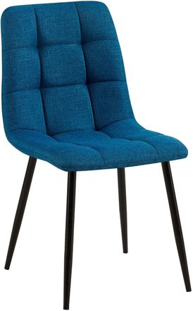 Clp Silla con patas de metal y asiento en Tela Azul