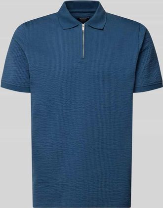 Mc Neal Regular Fit Poloshirt mit Strukturmuster in Rauchblau, Gr&ouml;&szlig;e XXXL