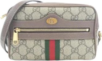 Gucci Pre-owned Ophidia Shoulder Bag - Dames - Vintage Schoudertas - Beige - ONE Size - Leer - Vintage