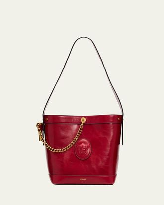 Versace Medusa Leather Bucket Bag