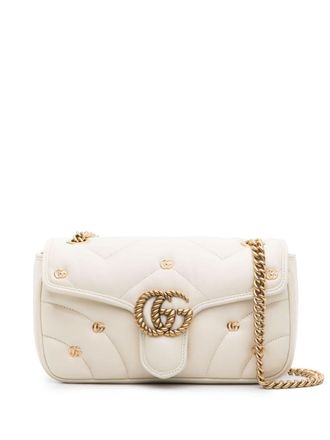 Gucci small GG Marmont shoulder bag - women - Calf Leather - One Size - White