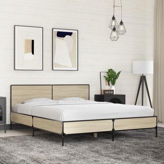 Berkfield Home Bed Frame without Mattress Sonoma Oak 160x200 cm in Brown
