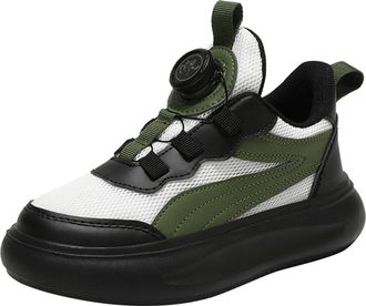 Generic Boys Spring Summer and Autumn Mesh Breathable Rotating Buckle Adjustable Shoelaces Medium and Large Childrens Casual Sports Shoes Infant Boys Size 2 S