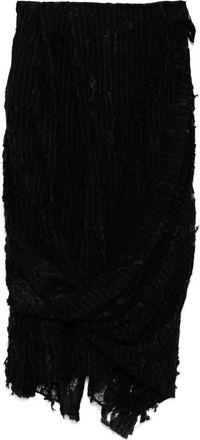 Yohji Yamamoto Gedraaide rok met streep - Zwart