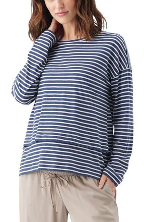 Ripe Claudette Long Sleeve Nursing Top in Ink /White at Nordstrom, Size X-Small Au