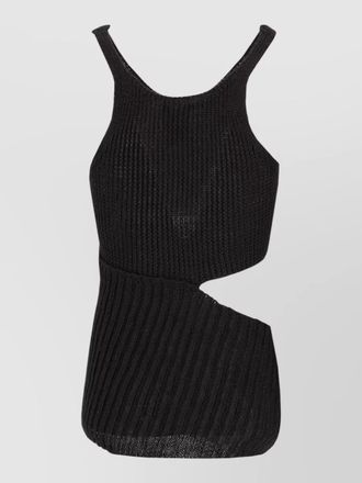 Ann Demeulemeester asymmetric ribbed knitted sleeveless top