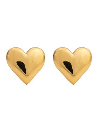 Federica Tosi Gold-Coloured Earrings With Heart Design In Bronze Woman