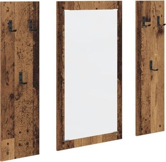 vidaXL Wall-Mounted Coat Rack Wall-mounted Old wood 96 x 1.5 x 90 cm Vidaxl