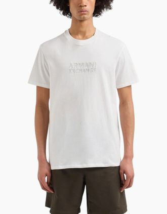 Armani Mens Armani Exchange Mens T Shirts Short Sleeve Top - White - Size: 44