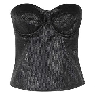Federica Tosi Dames, Tops, Zwart, Maat: XS Leer