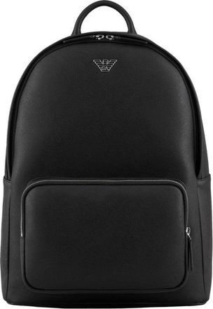Emporio Armani Roundshape Backpack In Recycled Leather - Black