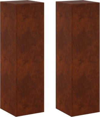 vidaXL Soporte De Plantas 2 Pcs Oxidado 30 X 30 X 100 Cm Acero Oxidado Vidaxl