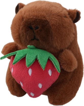 Generic Carincho Plush Keychain,Carincho Plush Keychain | Cute Carincho Plush Toy - Rell Animal Plush Toy Decorative Holding Fruit Pendant, Strawberry Style, 
