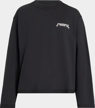 Purple Men & apos;s Destroy Graphic Long-Sleeve T-Shirt