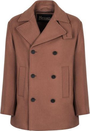 Herno Peacoat In Blended Wool